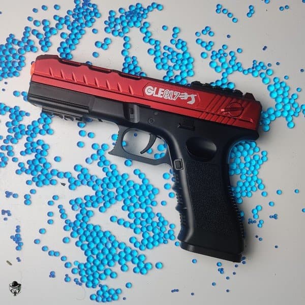 pistolet à orbeez GLE817 de couleur rouge et noir