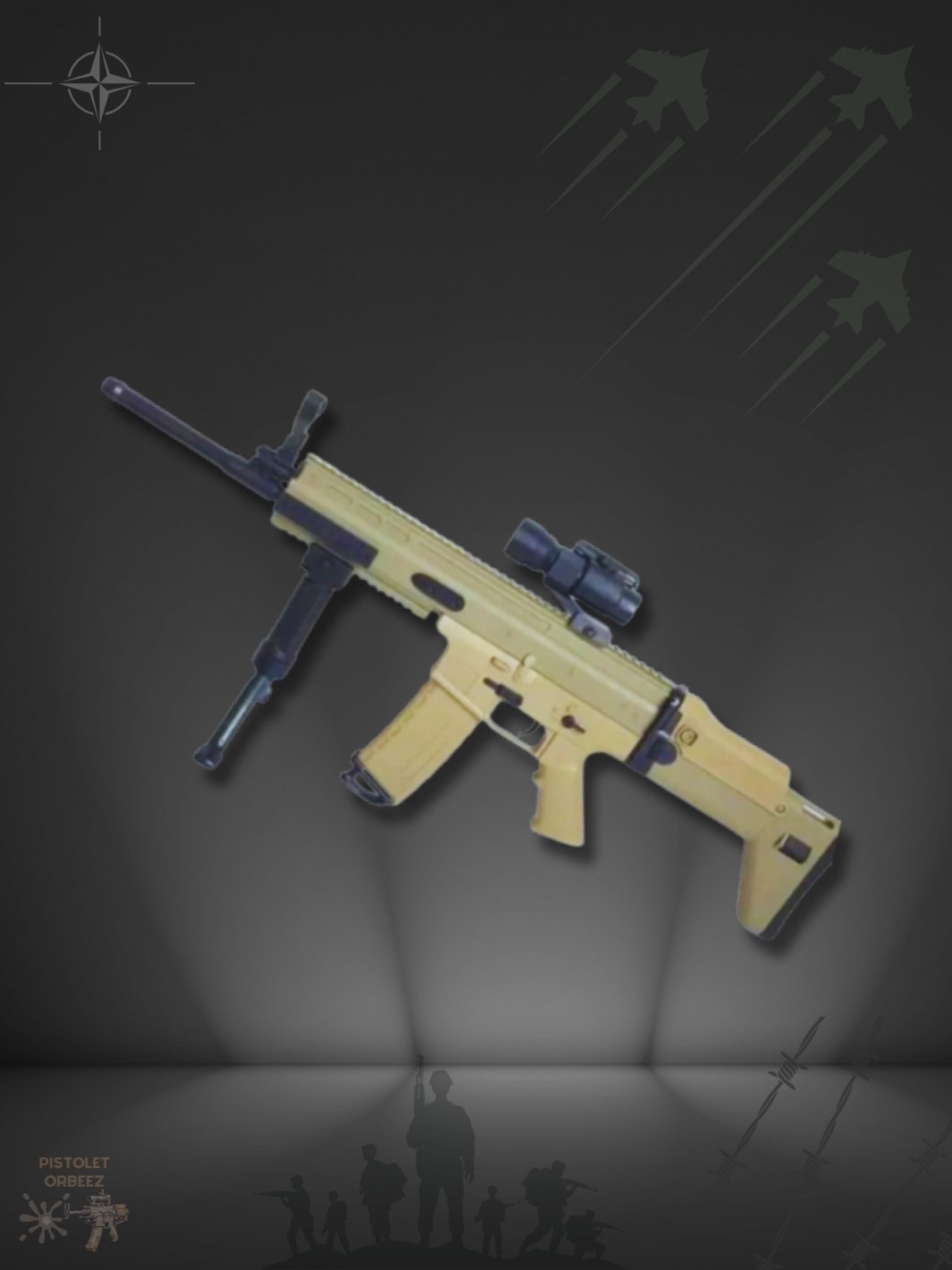 Mitraillette JM SCAR V2 de couleur clair