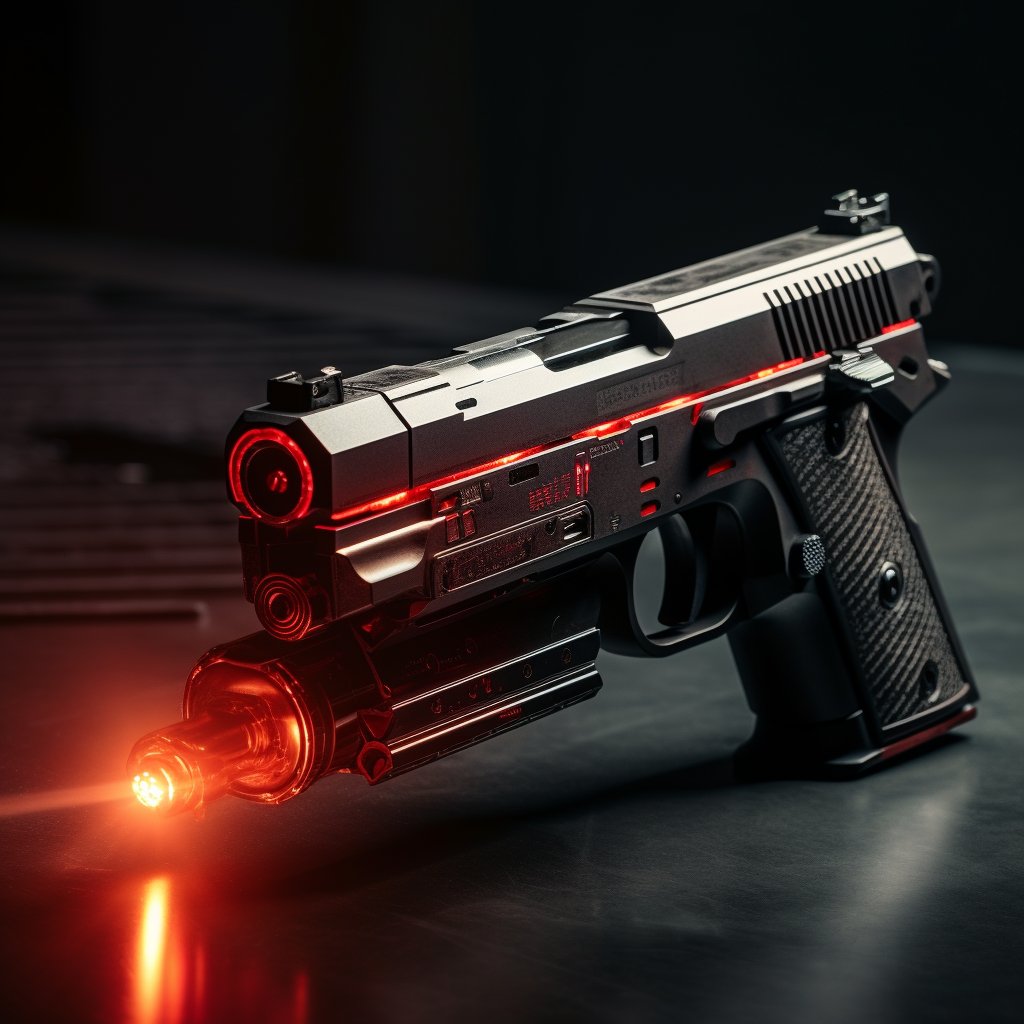 pistolet avec un viseur à laser à point rouge