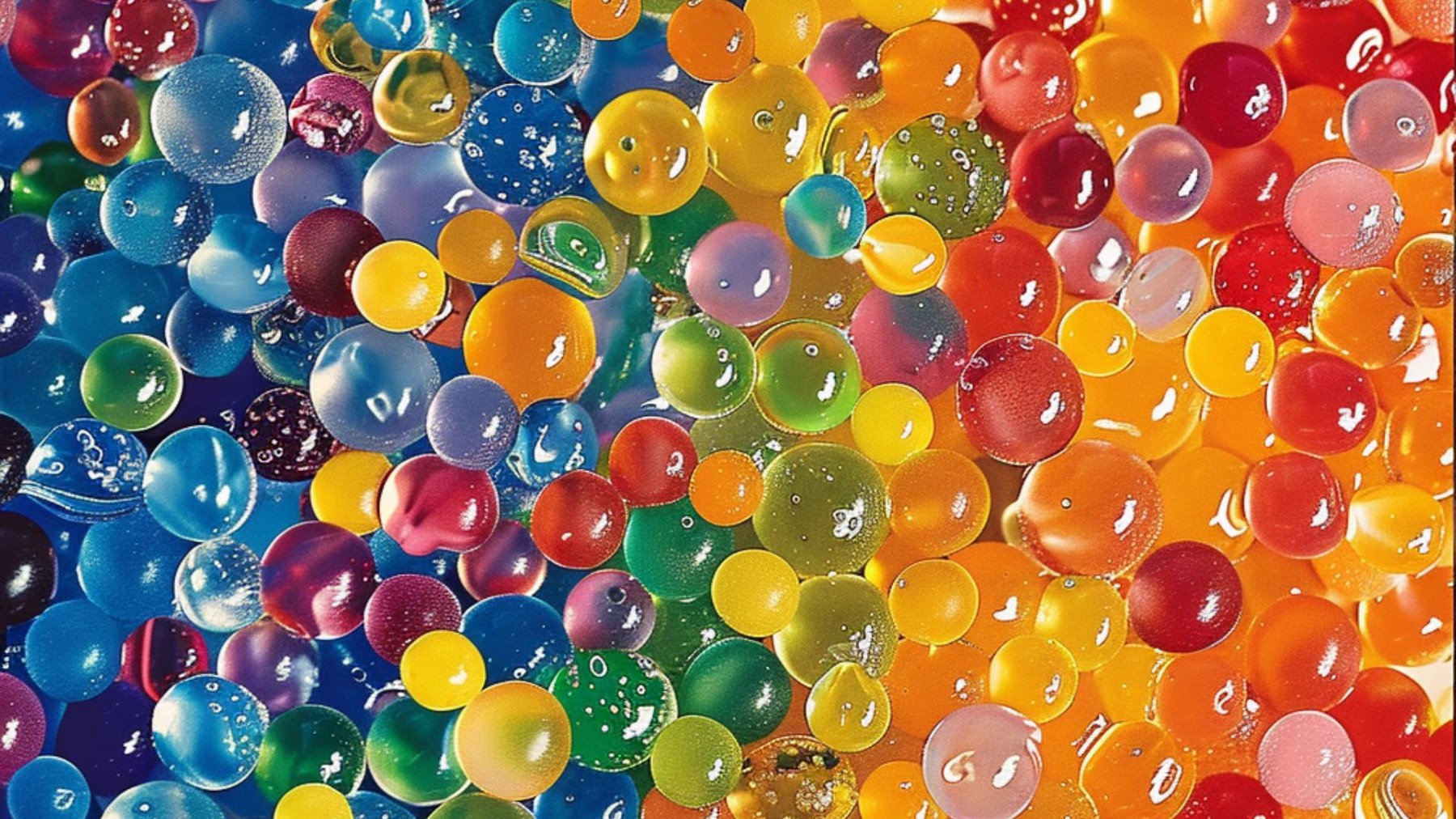 plein d'orbeez avec différentes couleurs
